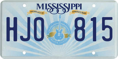 MS license plate HJO815