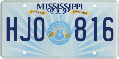 MS license plate HJO816