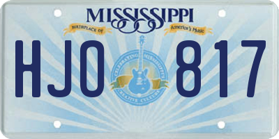 MS license plate HJO817