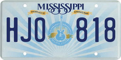 MS license plate HJO818