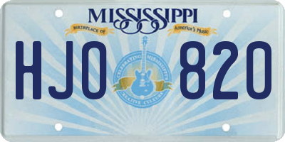 MS license plate HJO820
