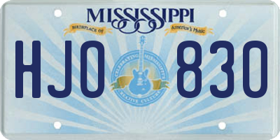 MS license plate HJO830