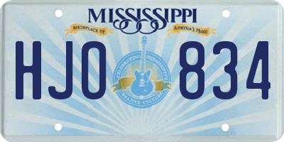 MS license plate HJO834