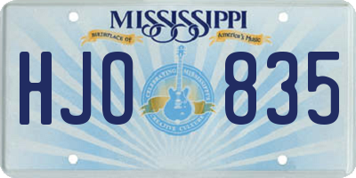 MS license plate HJO835