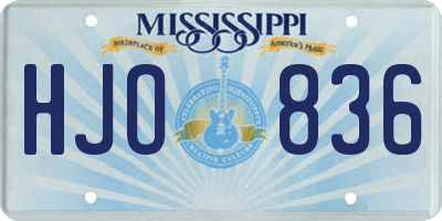 MS license plate HJO836
