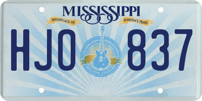 MS license plate HJO837