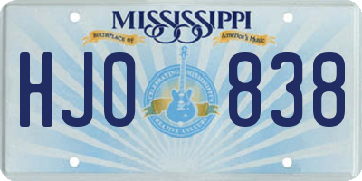 MS license plate HJO838