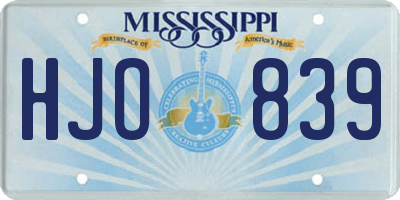 MS license plate HJO839