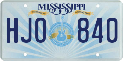 MS license plate HJO840