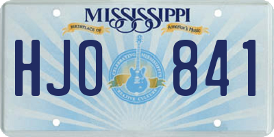 MS license plate HJO841
