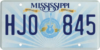 MS license plate HJO845