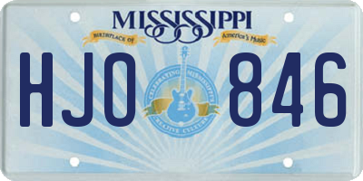 MS license plate HJO846