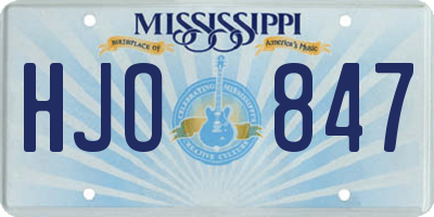 MS license plate HJO847