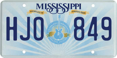 MS license plate HJO849