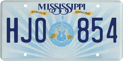 MS license plate HJO854