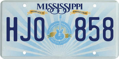 MS license plate HJO858