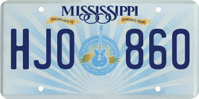 MS license plate HJO860