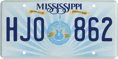 MS license plate HJO862