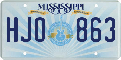 MS license plate HJO863