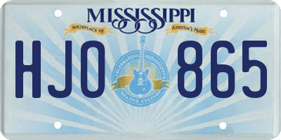 MS license plate HJO865