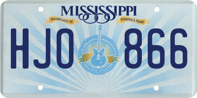MS license plate HJO866