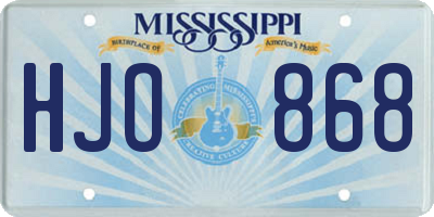 MS license plate HJO868