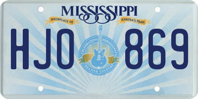 MS license plate HJO869