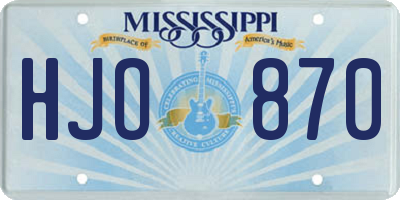 MS license plate HJO870
