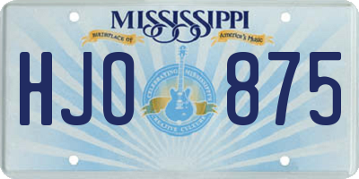 MS license plate HJO875