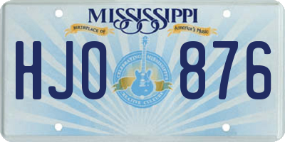 MS license plate HJO876