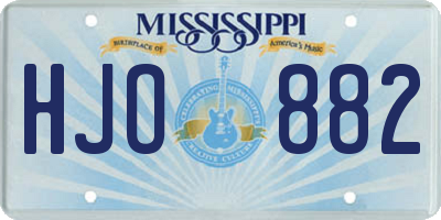 MS license plate HJO882