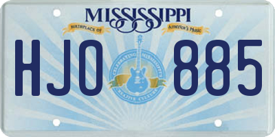 MS license plate HJO885