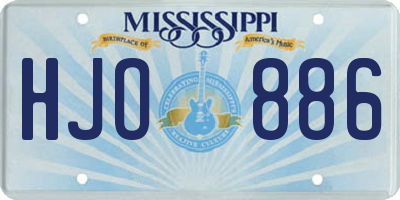 MS license plate HJO886