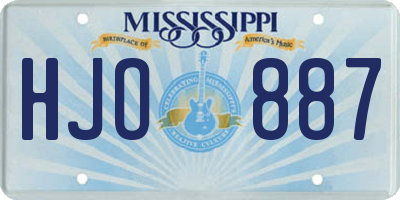 MS license plate HJO887