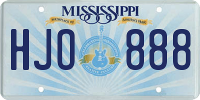 MS license plate HJO888