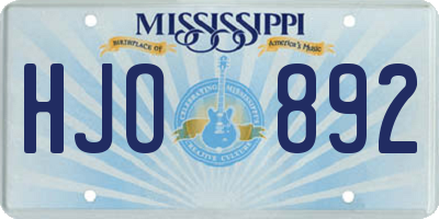 MS license plate HJO892