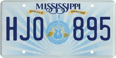 MS license plate HJO895