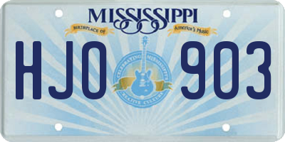 MS license plate HJO903