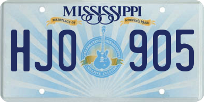 MS license plate HJO905