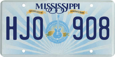 MS license plate HJO908