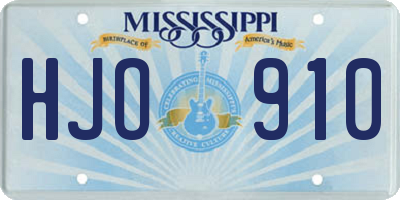 MS license plate HJO910