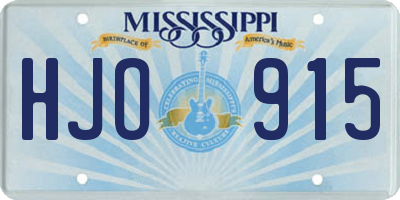 MS license plate HJO915