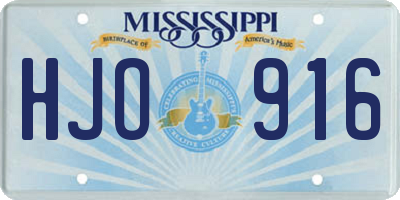 MS license plate HJO916