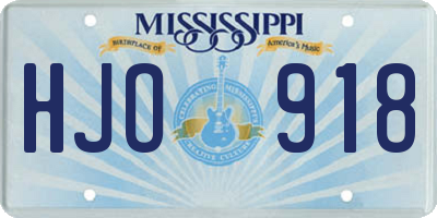 MS license plate HJO918