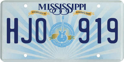 MS license plate HJO919