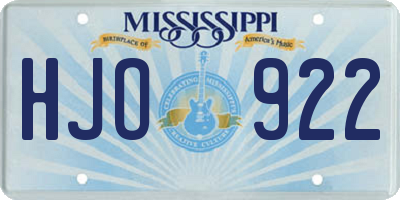 MS license plate HJO922