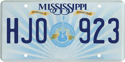 MS license plate HJO923