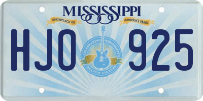 MS license plate HJO925