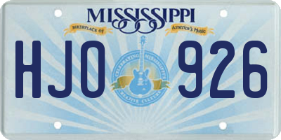 MS license plate HJO926
