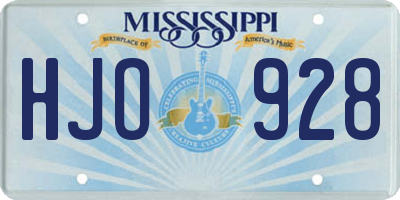 MS license plate HJO928